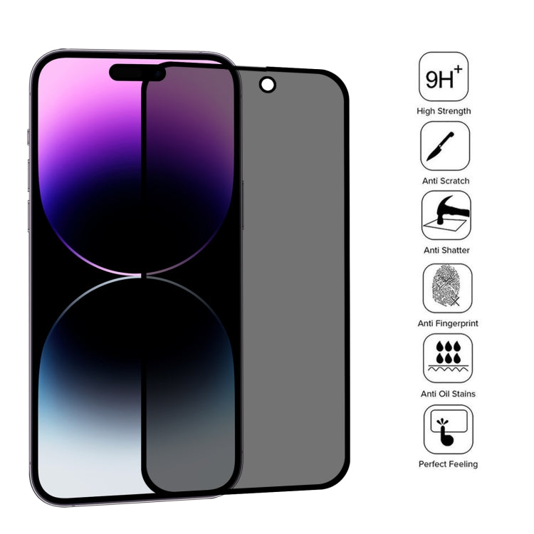 For iPhone 14 Pro Max 25pcs Anti-peeping Plasma Oil Coated High Aluminum Wear-resistant Tempered Glass Film