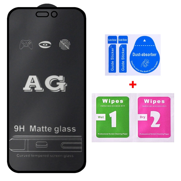 For iPhone 14 Pro AG Matte Frosted Full Cover Tempered Glass Film