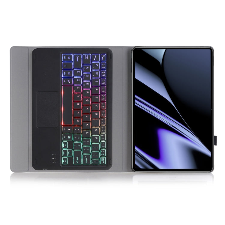 OP11-AS Lambskin Texture Ultra-thin Bluetooth Keyboard Leather Case with Touchpad & Backlight For OPPO Pad 11 inch