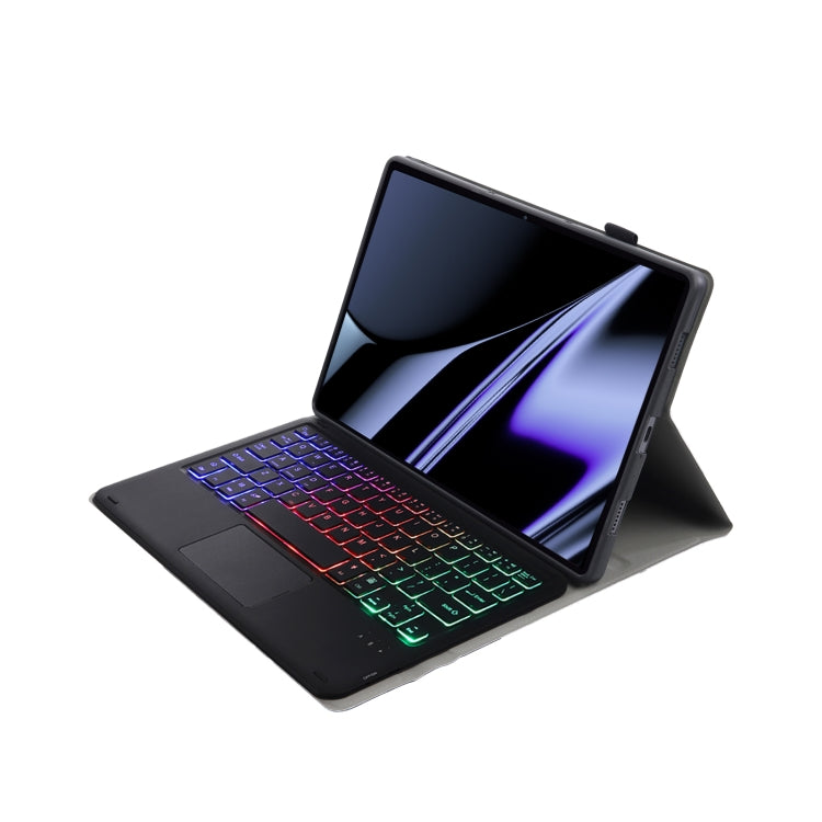 OP11-AS Lambskin Texture Ultra-thin Bluetooth Keyboard Leather Case with Touchpad & Backlight For OPPO Pad 11 inch