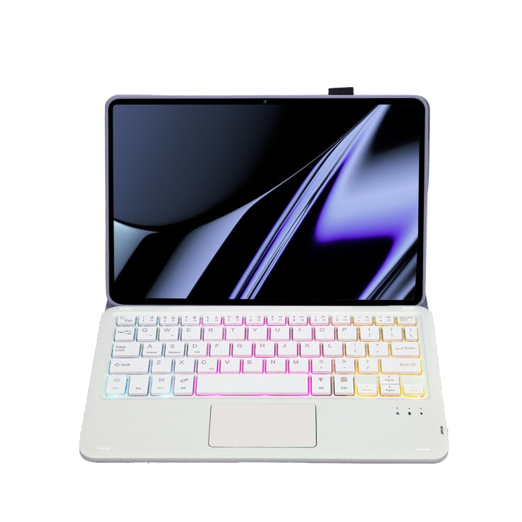 OP11-AS Lambskin Texture Ultra-thin Bluetooth Keyboard Leather Case with Touchpad & Backlight For OPPO Pad 11 inch