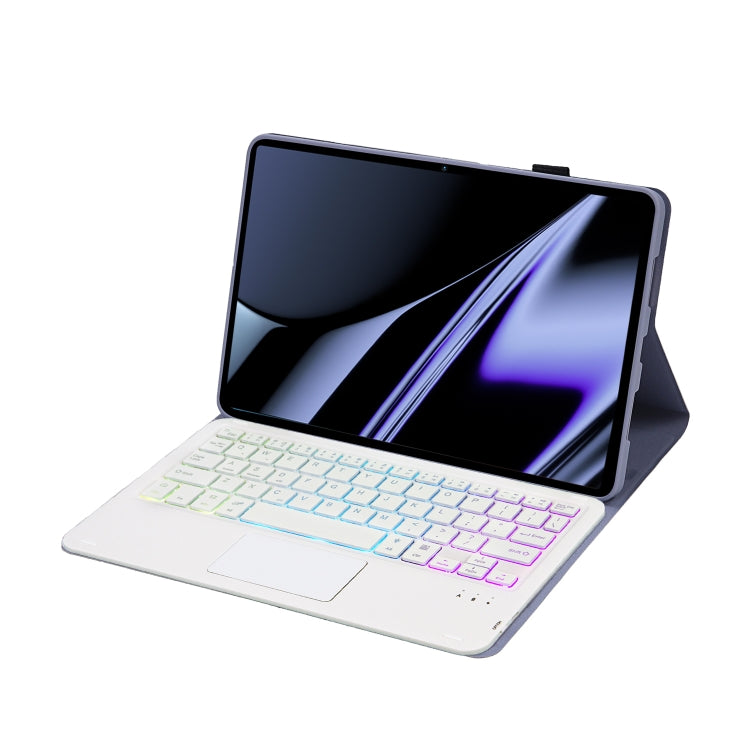 OP11-AS Lambskin Texture Ultra-thin Bluetooth Keyboard Leather Case with Touchpad & Backlight For OPPO Pad 11 inch