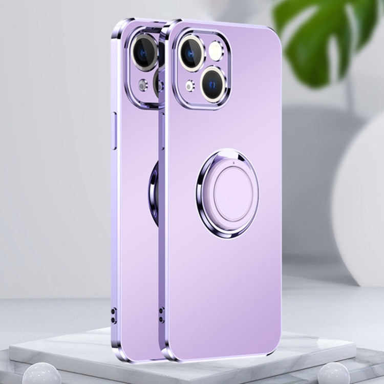 For iPhone 14 Plus Electroplated Frosted Ring Phone Case