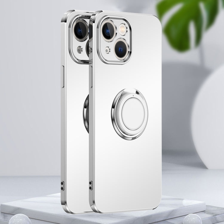 For iPhone 14 Plus Electroplated Frosted Ring Phone Case