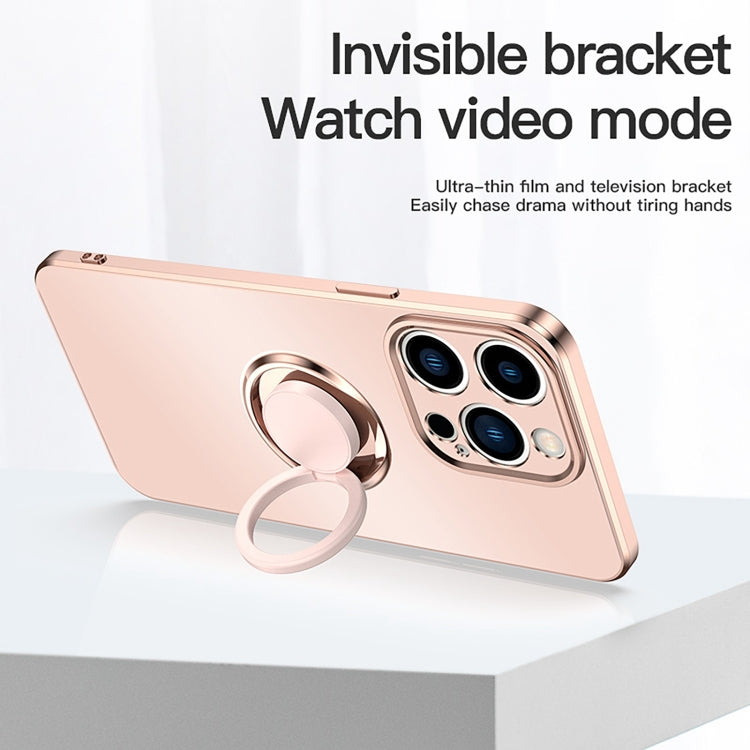 For iPhone 14 Plus Electroplated Frosted Ring Phone Case