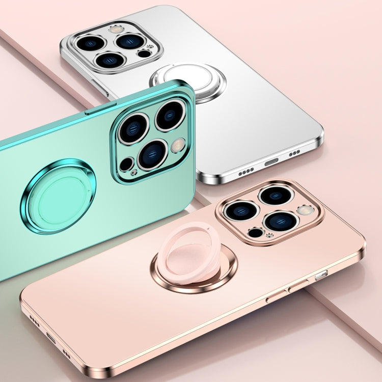 For iPhone 14 Pro Max Electroplated Frosted Ring Phone Case