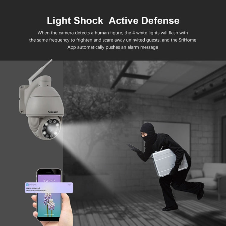 Sricam SP008C 5MP 10X Zoom IP66 Waterproof CCTV WiFi IP Camera Monitor, Plug Type:EU Plug(White)