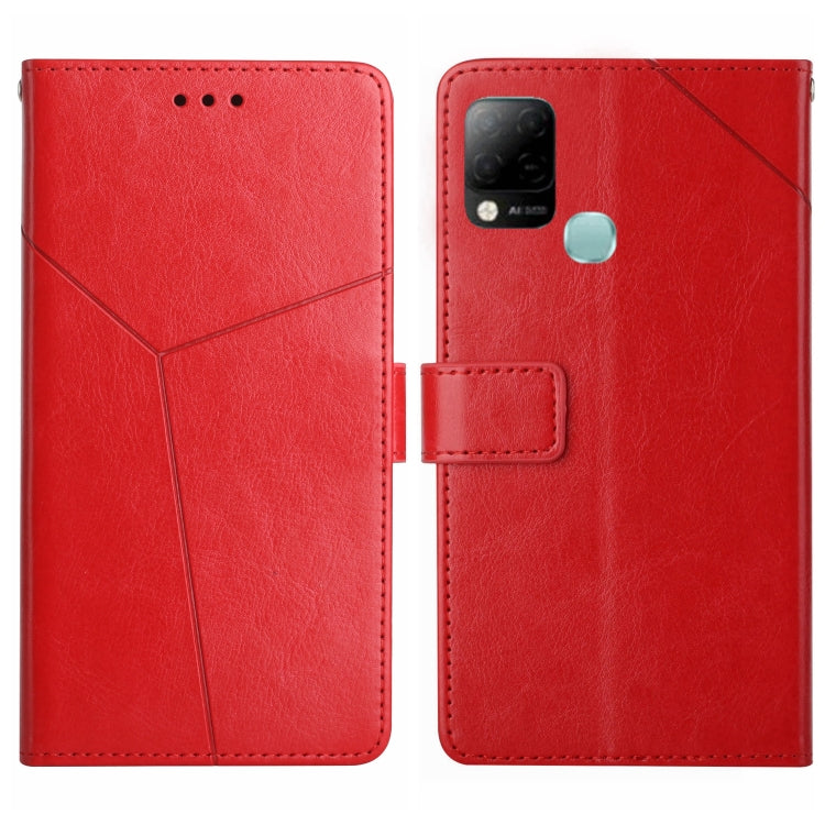 For Infinix Hot 10s/10T HT01 Y-shaped Pattern Flip Leather Phone Case