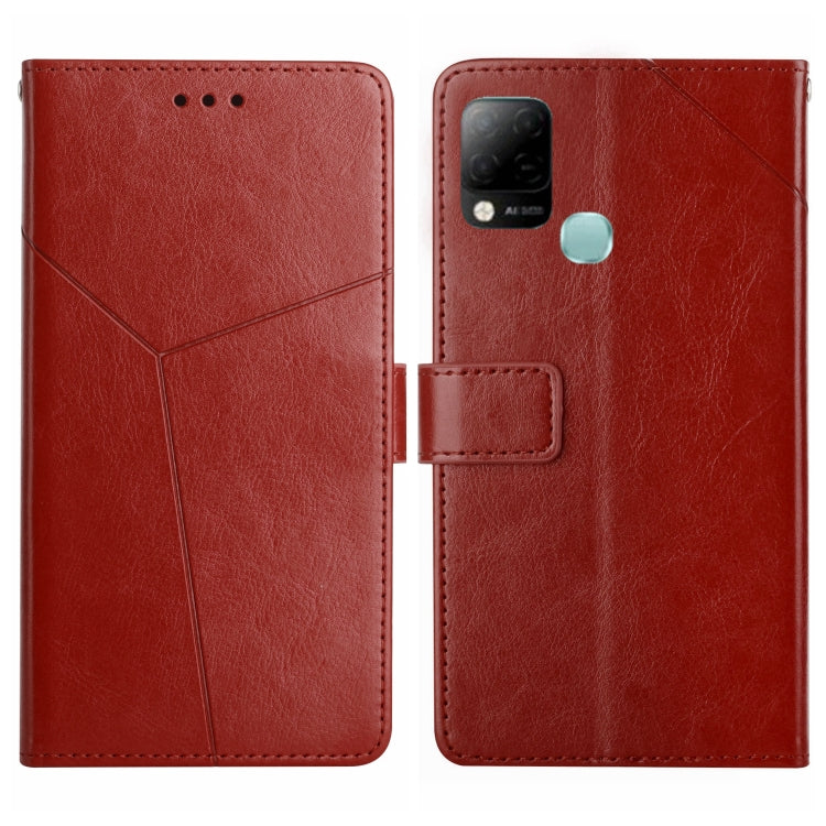 For Infinix Hot 10s/10T HT01 Y-shaped Pattern Flip Leather Phone Case