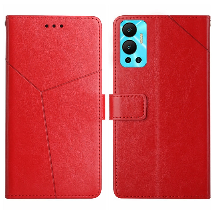 For Infinix Hot 12 HT01 Y-shaped Pattern Flip Leather Phone Case