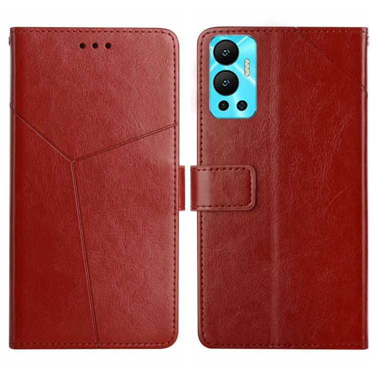 For Infinix Hot 12 HT01 Y-shaped Pattern Flip Leather Phone Case