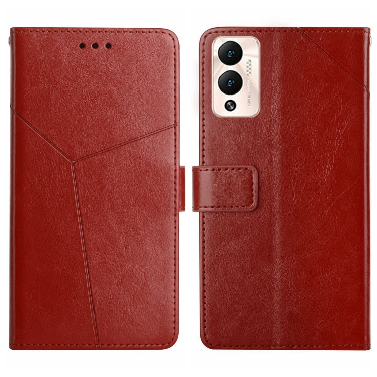 For Infinix Hot 12 Play HT01 Y-shaped Pattern Flip Leather Phone Case