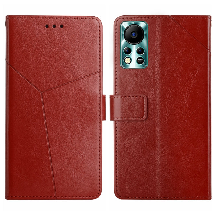For Infinix Hot 11s NFC HT01 Y-shaped Pattern Flip Leather Phone Case