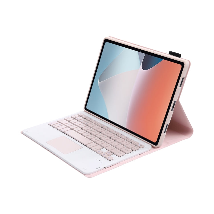 OP12-A Lambskin Texture Ultra-thin Bluetooth Keyboard Leather Case with Touchpad For OPPO Pad Air 10.4 inch
