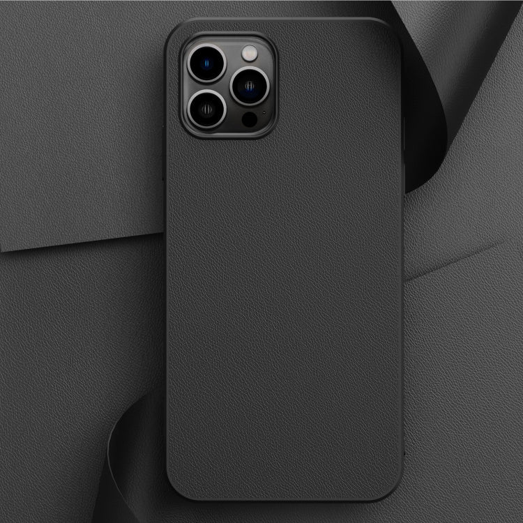 For iPhone 14 Pro Plain Skin Leather Phone Case
