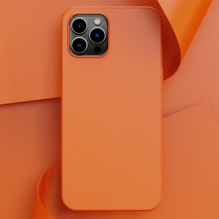 For iPhone 14 Pro Max Plain Skin Leather Phone Case