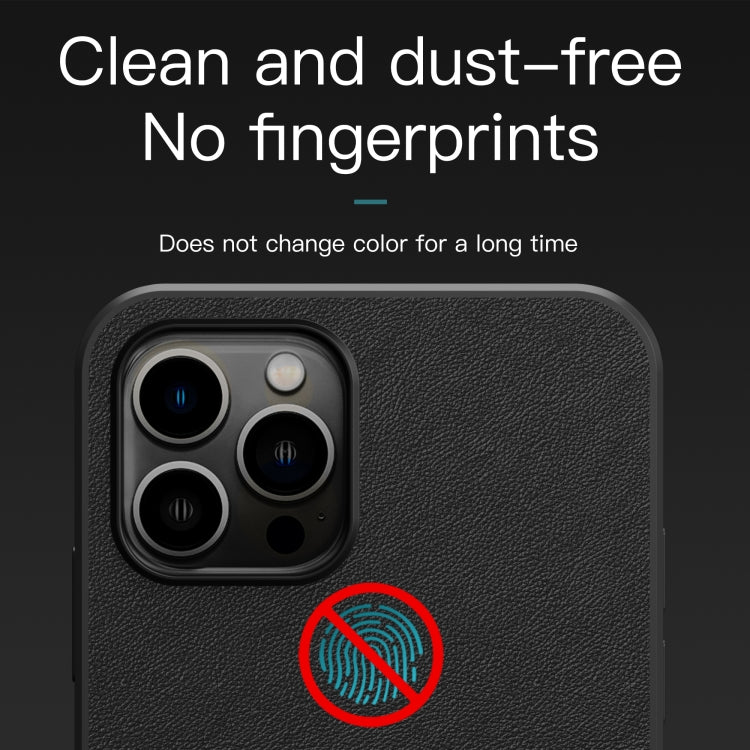 For iPhone 14 Pro Max Plain Skin Leather Phone Case