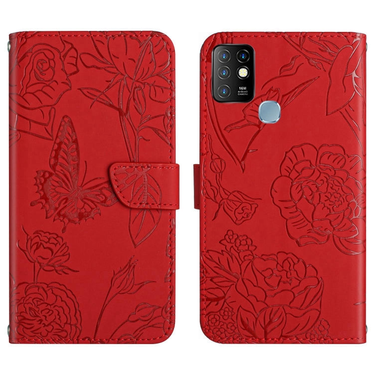 For Infinix Hot 10 HT03 Skin Feel Butterfly Embossed Flip Leather Phone Case