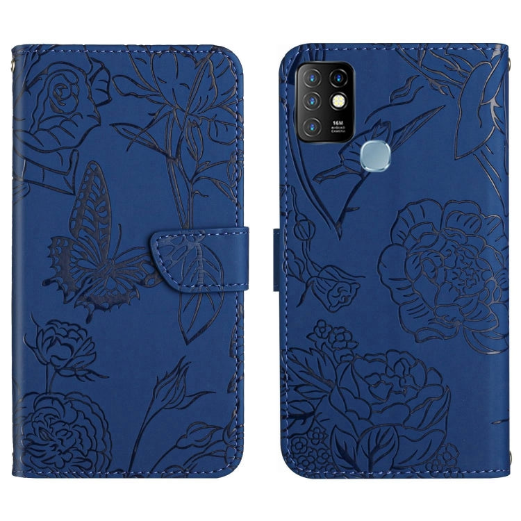 For Infinix Hot 10 HT03 Skin Feel Butterfly Embossed Flip Leather Phone Case