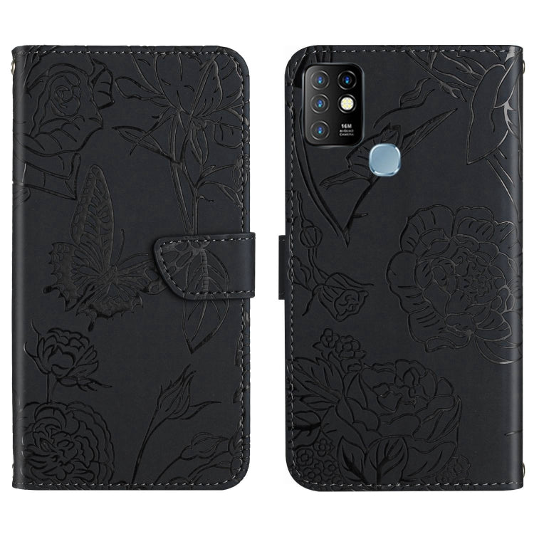 For Infinix Hot 10 HT03 Skin Feel Butterfly Embossed Flip Leather Phone Case