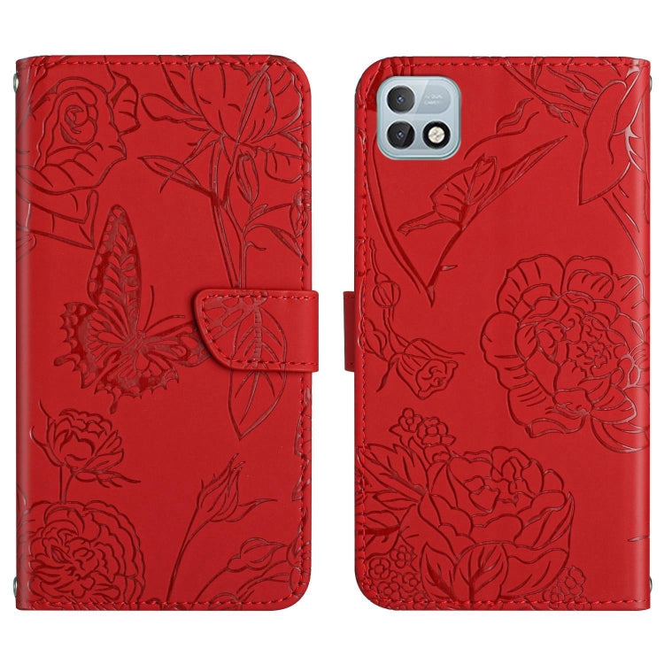 For Infinix Hot 10i/Smart 5 Pro HT03 Skin Feel Butterfly Embossed Flip Leather Phone Case