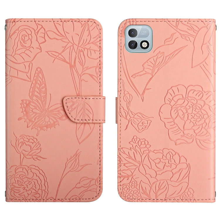 For Infinix Hot 10i/Smart 5 Pro HT03 Skin Feel Butterfly Embossed Flip Leather Phone Case