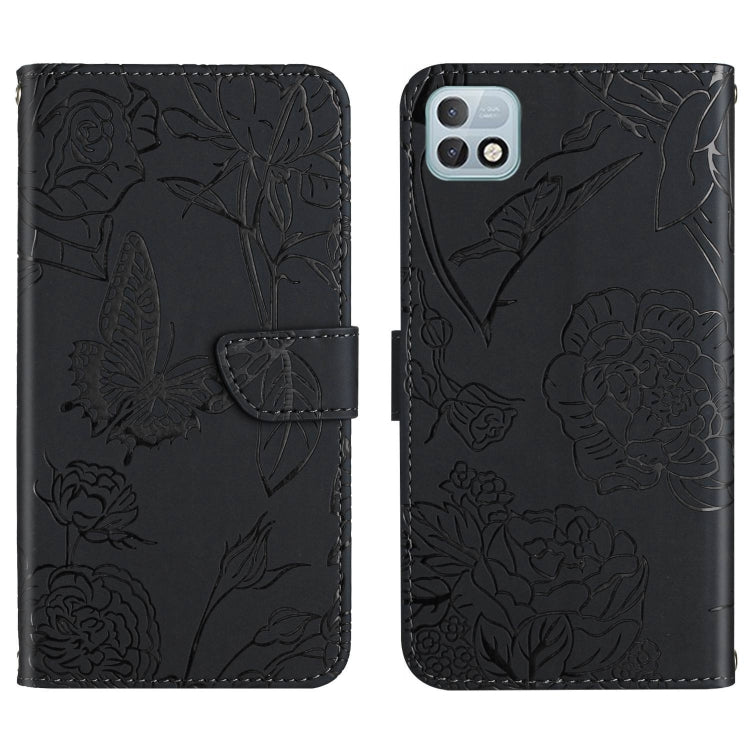 For Infinix Hot 10i/Smart 5 Pro HT03 Skin Feel Butterfly Embossed Flip Leather Phone Case