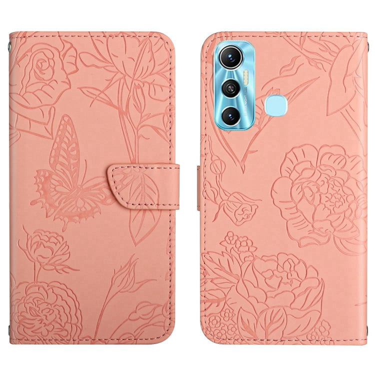 For Infinix Hot 11 HT03 Skin Feel Butterfly Embossed Flip Leather Phone Case