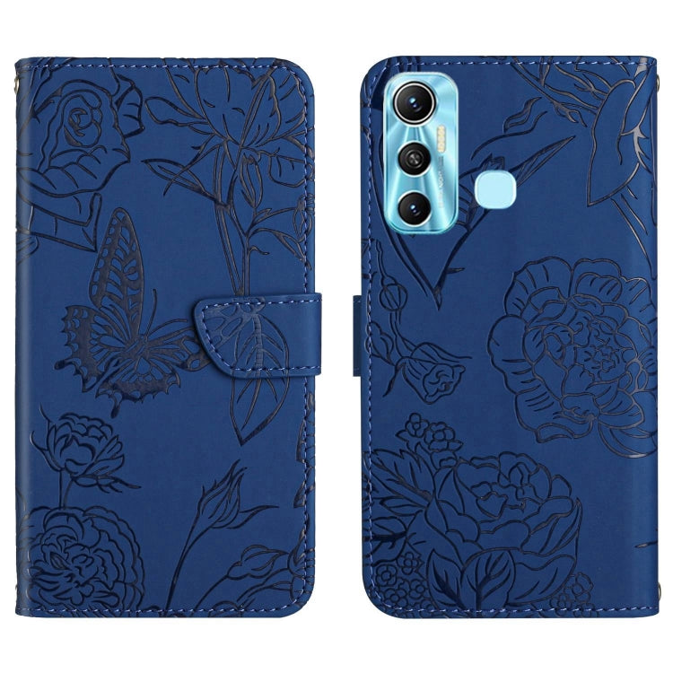 For Infinix Hot 11 HT03 Skin Feel Butterfly Embossed Flip Leather Phone Case