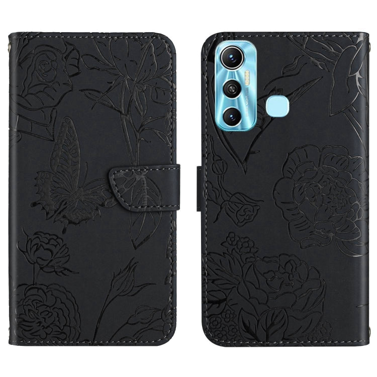 For Infinix Hot 11 HT03 Skin Feel Butterfly Embossed Flip Leather Phone Case