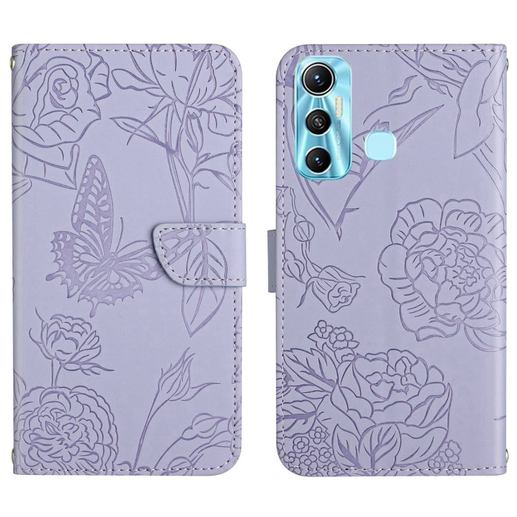 For Infinix Hot 11 HT03 Skin Feel Butterfly Embossed Flip Leather Phone Case