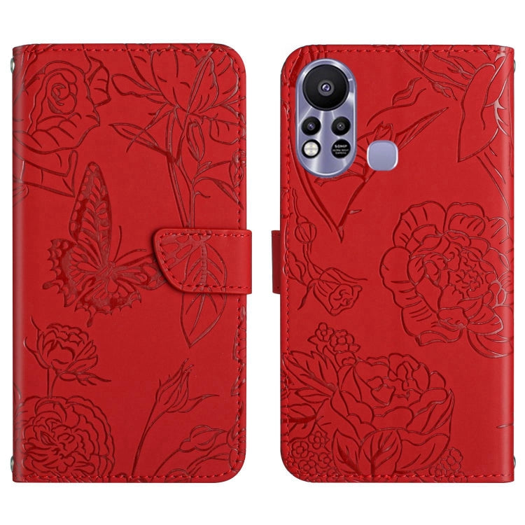 For Infinix Hot 11s HT03 Skin Feel Butterfly Embossed Flip Leather Phone Case