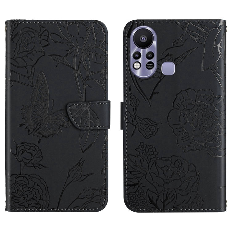 For Infinix Hot 11s HT03 Skin Feel Butterfly Embossed Flip Leather Phone Case