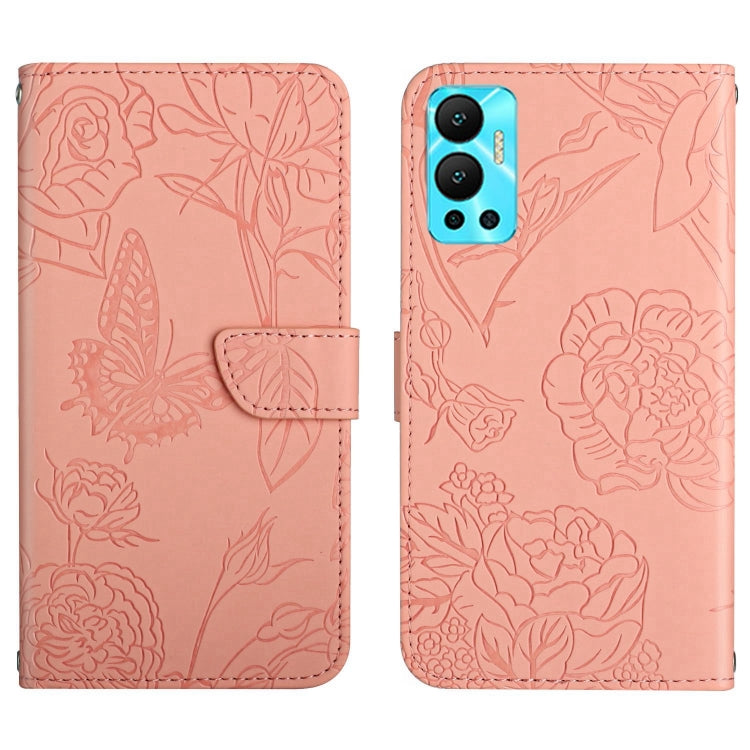 For Infinix Hot 12 HT03 Skin Feel Butterfly Embossed Flip Leather Phone Case