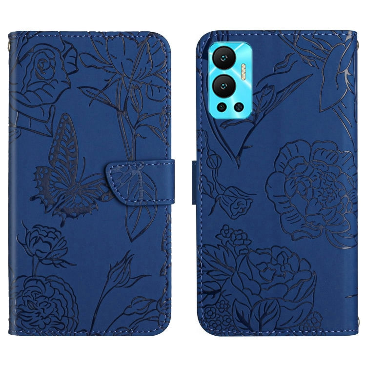For Infinix Hot 12 HT03 Skin Feel Butterfly Embossed Flip Leather Phone Case