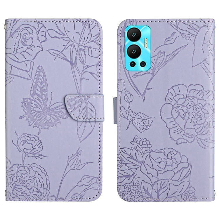 For Infinix Hot 12 HT03 Skin Feel Butterfly Embossed Flip Leather Phone Case