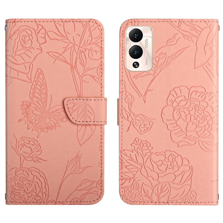 For Infinix Hot 12 Play HT03 Skin Feel Butterfly Embossed Flip Leather Phone Case