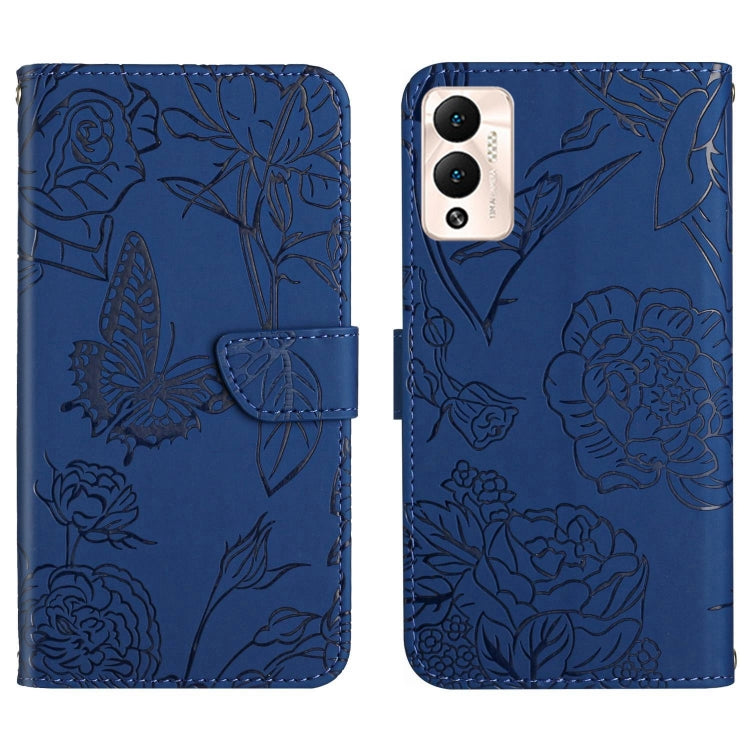 For Infinix Hot 12 Play HT03 Skin Feel Butterfly Embossed Flip Leather Phone Case