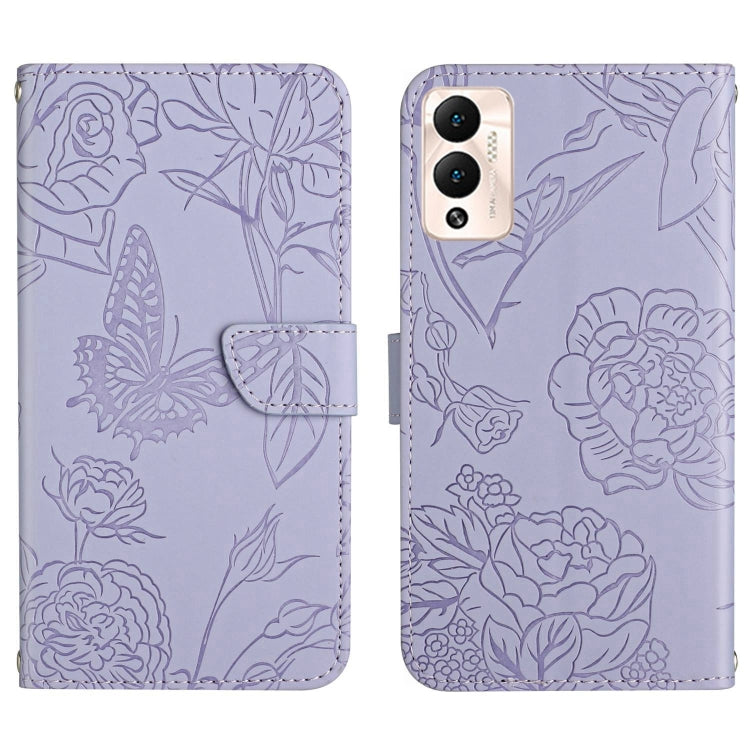 For Infinix Hot 12 Play HT03 Skin Feel Butterfly Embossed Flip Leather Phone Case