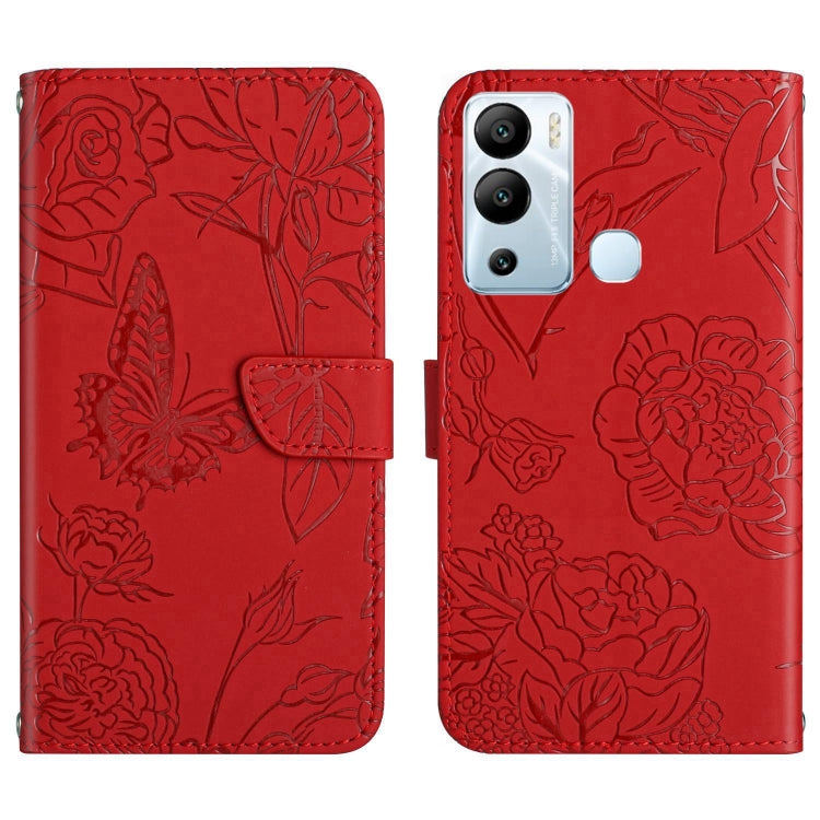 For Infinix Hot 12i HT03 Skin Feel Butterfly Embossed Flip Leather Phone Case