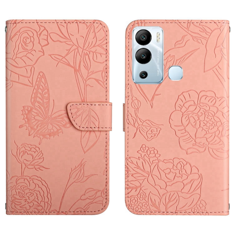 For Infinix Hot 12i HT03 Skin Feel Butterfly Embossed Flip Leather Phone Case