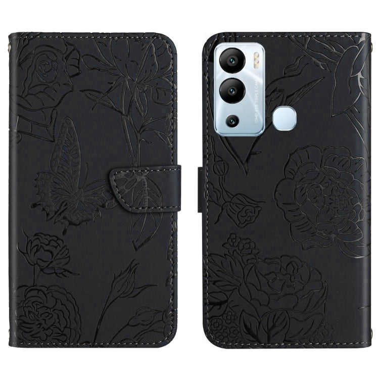 For Infinix Hot 12i HT03 Skin Feel Butterfly Embossed Flip Leather Phone Case