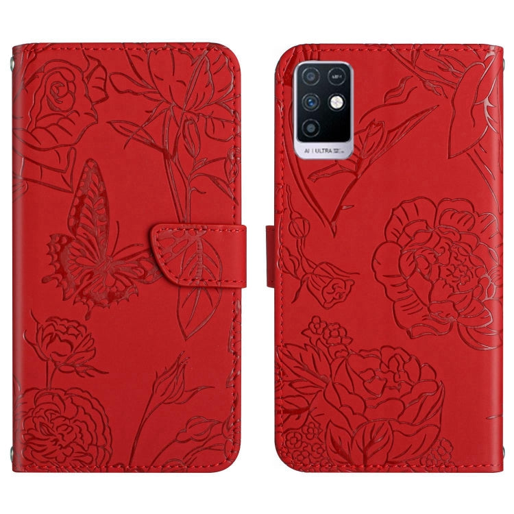 For Infinix Note 10 HT03 Skin Feel Butterfly Embossed Flip Leather Phone Case