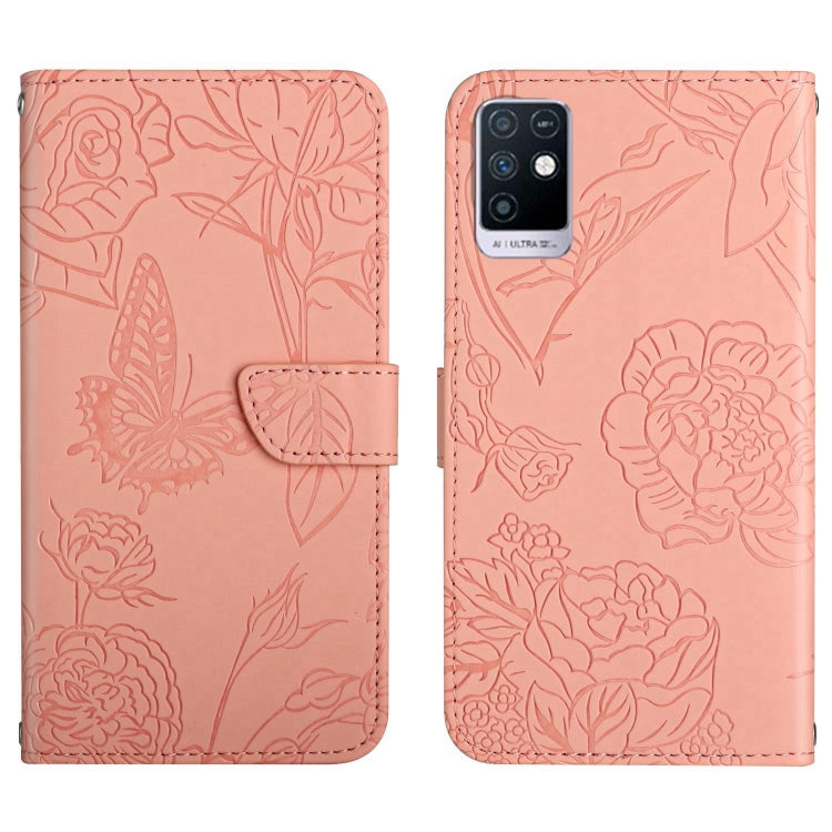 For Infinix Note 10 HT03 Skin Feel Butterfly Embossed Flip Leather Phone Case