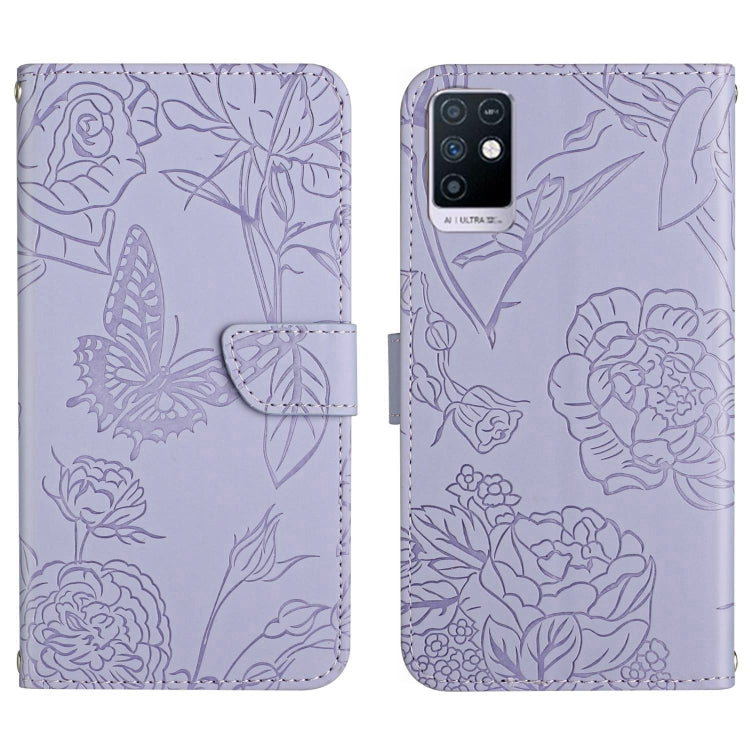 For Infinix Note 10 HT03 Skin Feel Butterfly Embossed Flip Leather Phone Case