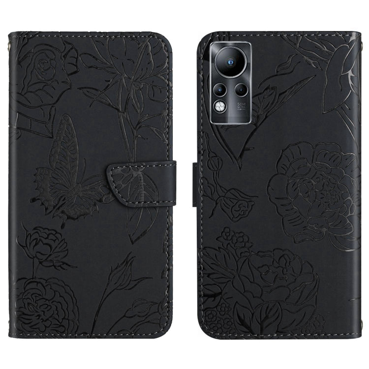 For Infinix Note 11 HT03 Skin Feel Butterfly Embossed Flip Leather Phone Case