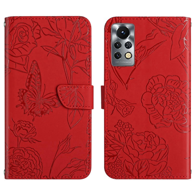 For Infinix Note 11 Pro HT03 Skin Feel Butterfly Embossed Flip Leather Phone Case