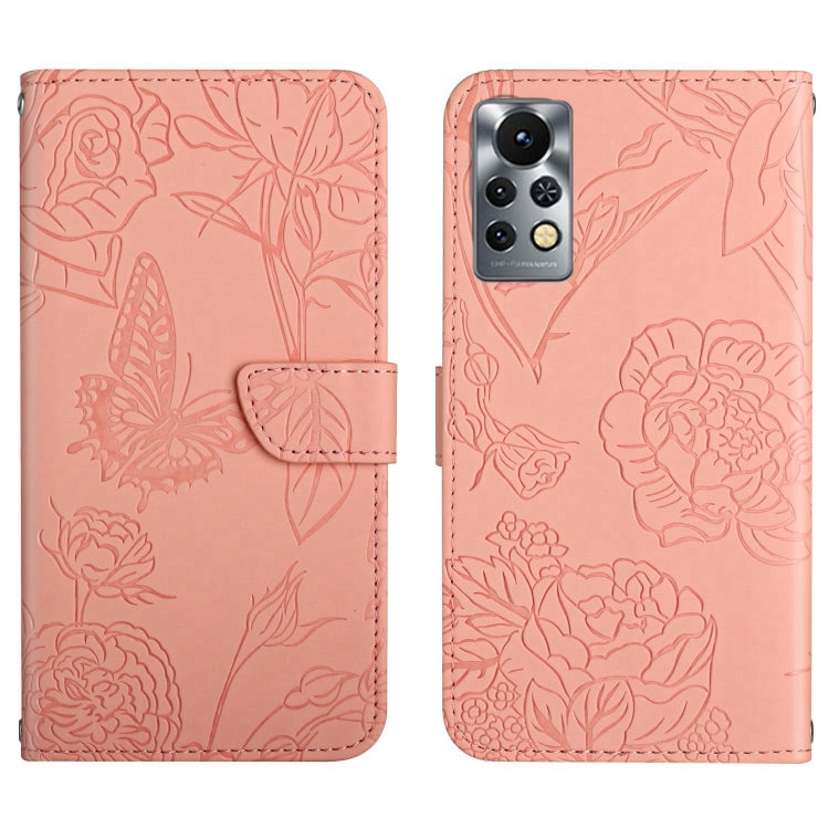 For Infinix Note 11 Pro HT03 Skin Feel Butterfly Embossed Flip Leather Phone Case