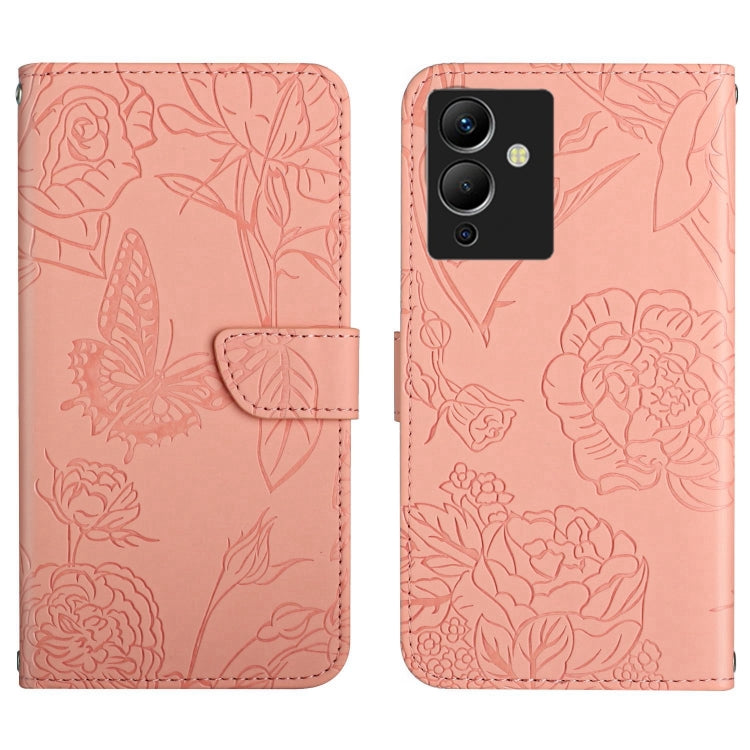 For Infinix Note 12 G96 HT03 Skin Feel Butterfly Embossed Flip Leather Phone Case