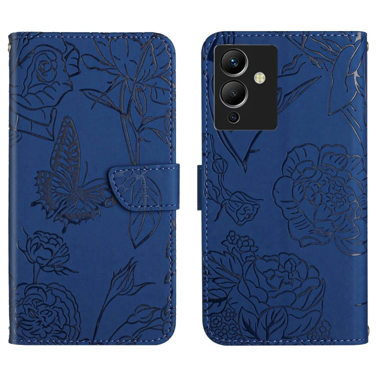 For Infinix Note 12 G96 HT03 Skin Feel Butterfly Embossed Flip Leather Phone Case